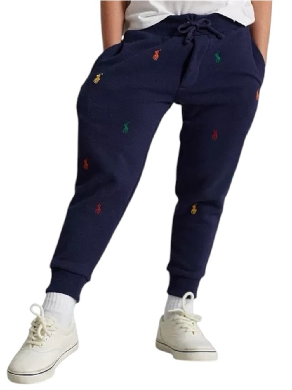 Polo by Ralph Lauren Boys Size M 10 12 Navy Polo Logo Pony Fleece Jogger Pants